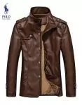 2019U veste ralph lauren homme cuir fashion col rond hot sale 1223 brun